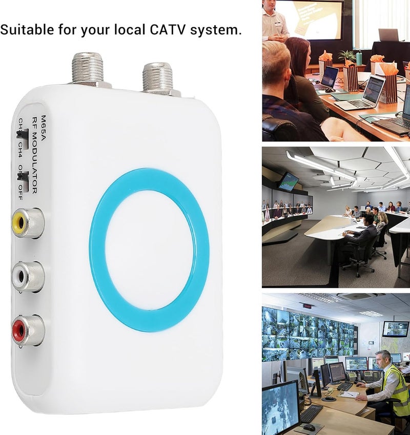 Bewinner Digital RF Modulator, M65A NTSC RF Modulator Coaxial Converter Adapter, HD VHF Demodulator Converter, AV to RF CH3 CH4 Modulator for CATV System - Image 3